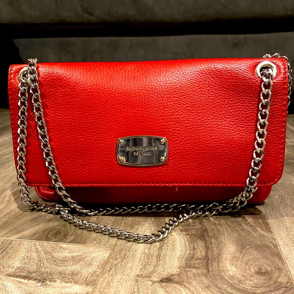 Michael Kors Red Leather Purse